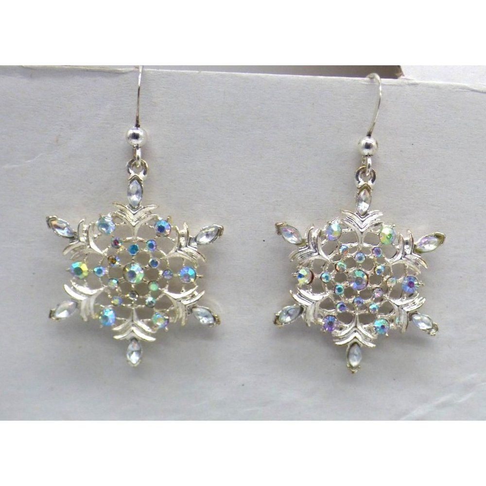 Women’s Silver-tone Crystal Iced Drop Earrings